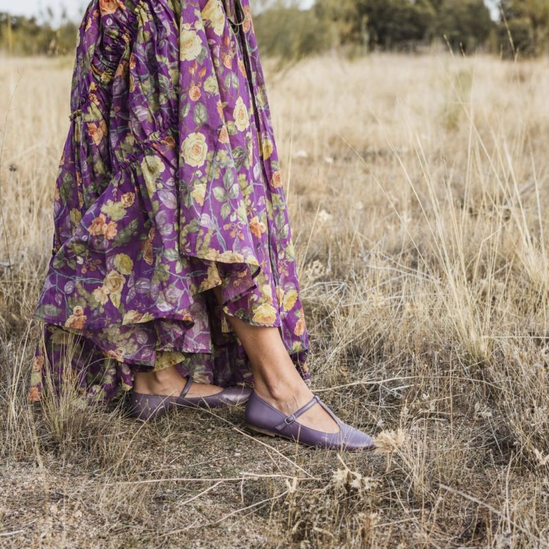 Mary Janes Odette - Mauve by Bohemian Shoes in nappa and leather