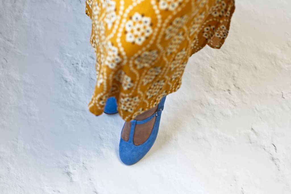 Mary Janes Odette ante Azzurro - Bohemian Shoes