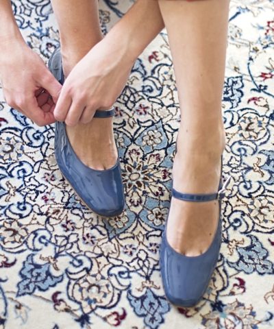 Zapatos de mujer Merceditas AMÉLIE - Azul Bohemian