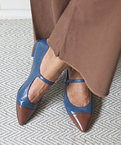 Merceditas MARGOT - Bicolor azul Bohemian / Chocolate de Bohemian Shoes