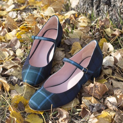 Talons midi CHLOÉ en tartan écossais - Culloden de Bohemian Shoes