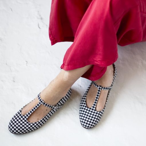 Mary Janes ODETTE - Vichy Noir de Bohemian Shoes