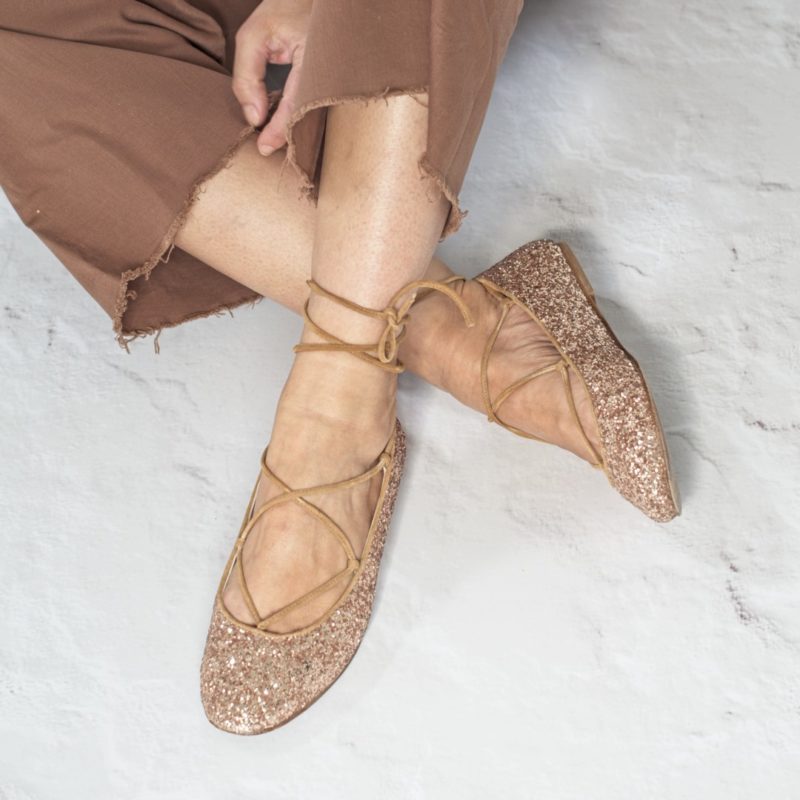 MAËLYS - Glitter nude pumps (Product on PREORDER)