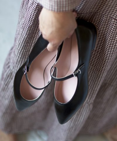 AUDREY - Pantoufle noire par Bohemian Shoes