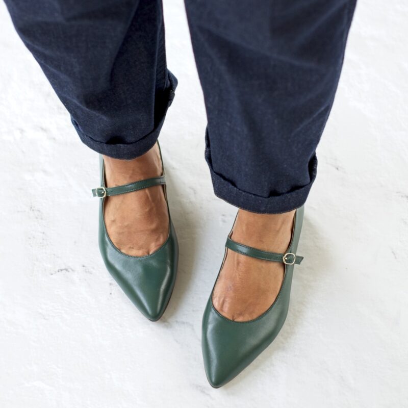 Zapatos de mujer Audrey - Verde inglés de Bohemian Shoes