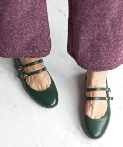 Mary Janes JEANNE - Verde inglés de Bohemian Shoes