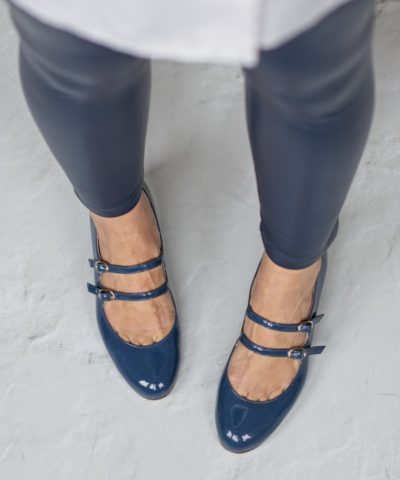Chaussures à talons NADINE - Cuir verni bleu Bohemian