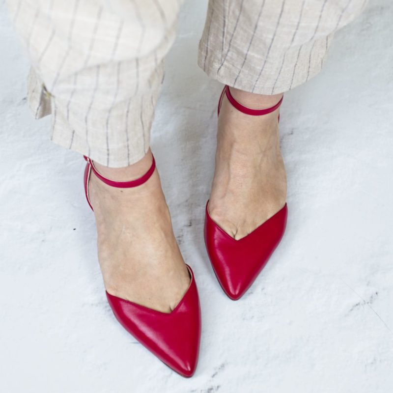 Bailarinas V-Cut sling back EDITH - Rojo Bohemian de Bohemian Shoes