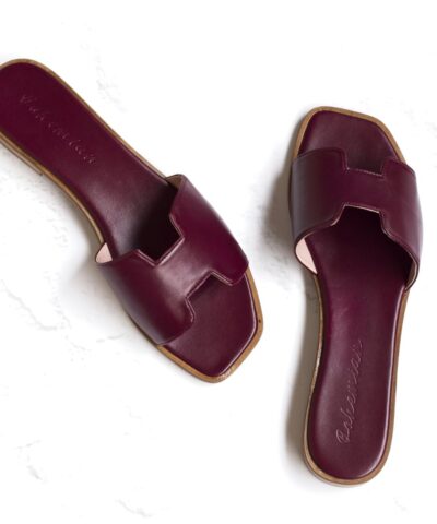 ALICETTE Sandales plates - Bordeaux from Bohemian Shoes