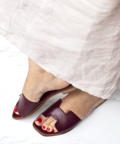 ALICETTE - Bordeaux spade sandals by Bohemian Shoes