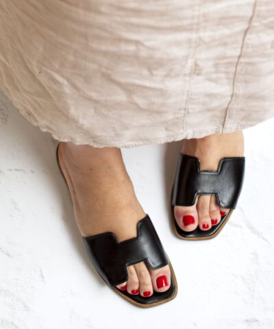 ALICETTE Flat Sandals - Black from Bohemian Shoes