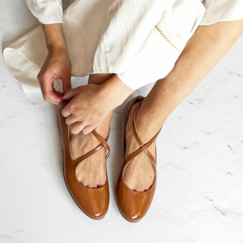 Ballerines SOPHIE - Charol toffee de Bohemian Shoes