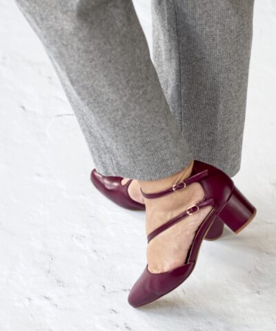 HÉLÈNE sensible heel pumps - Burgundy