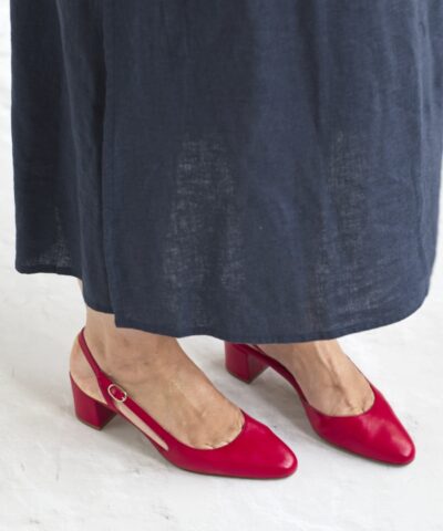 DORINE Slingback Sandals - Red Bohemian