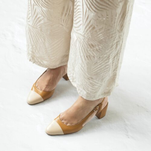 Sandalias slingback DORINE Camel / Nude