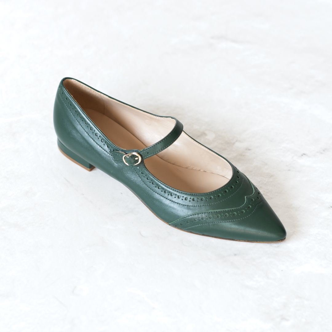 ORNELLA - British Green slippers