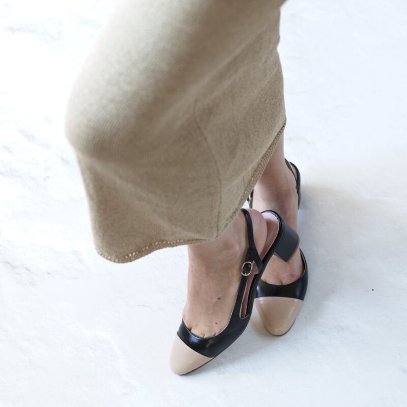 Sandalias slingback DORINE Negro / Nude