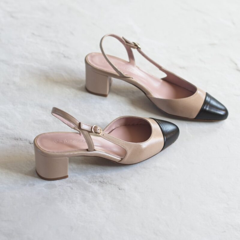 Slingback sandals DORINE Nude / Black