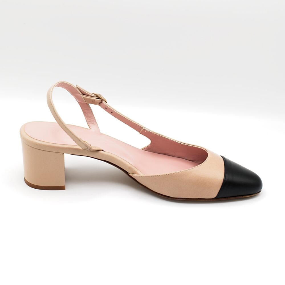 Sandalias slingback DORINE Nude / Negro