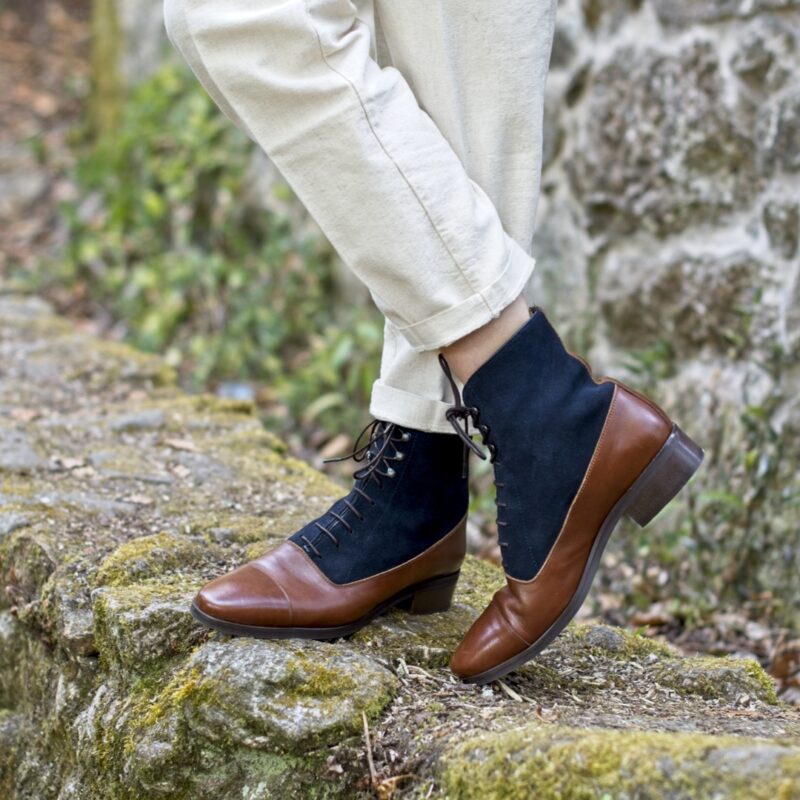 CAVALRY STANTON Ankle Boots - Hazelnut / Blue