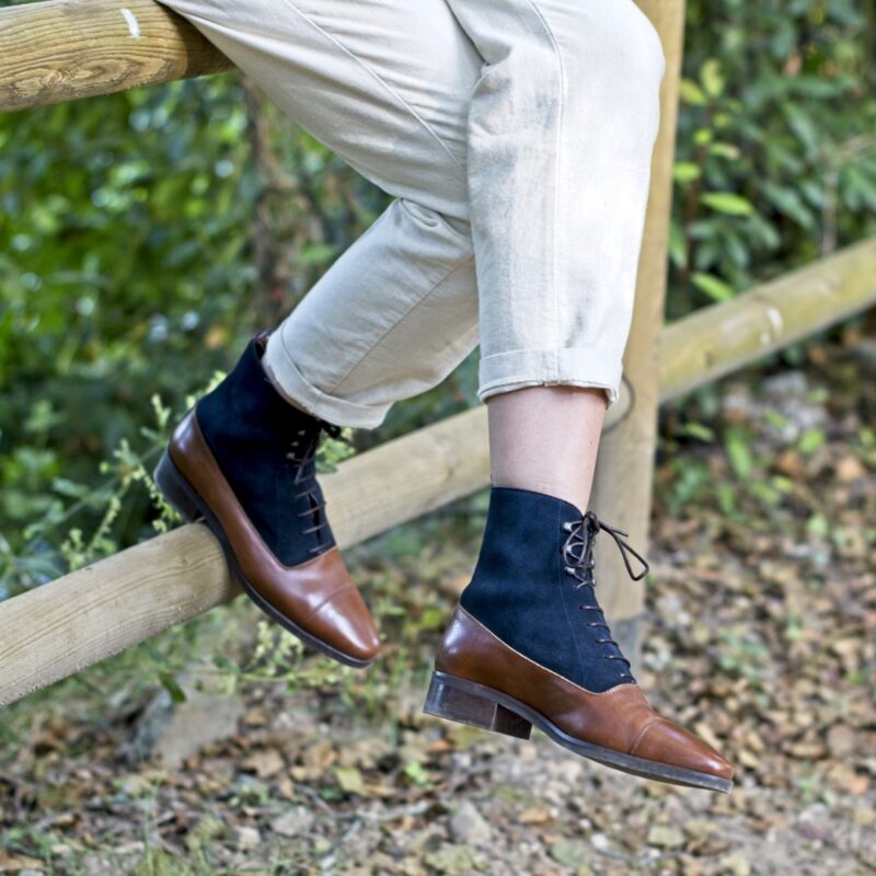 CAVALRY STANTON Ankle Boots - Hazelnut / Blue