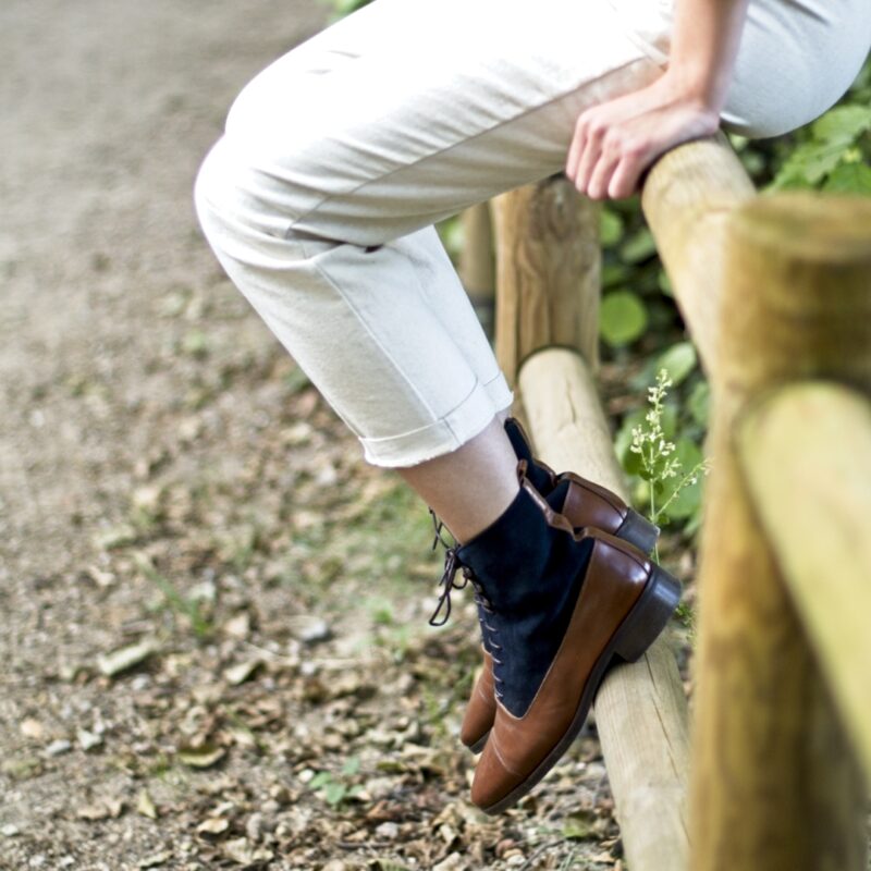 CAVALRY STANTON Ankle Boots - Hazelnut / Blue