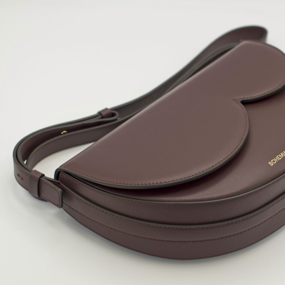 POÊME leather shoulder bag - Bordeaux by Bohemian Shoes