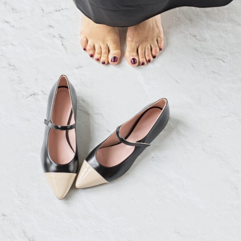 Mary Janes MARGOT negro / Charol nude de Bohemian Shoes