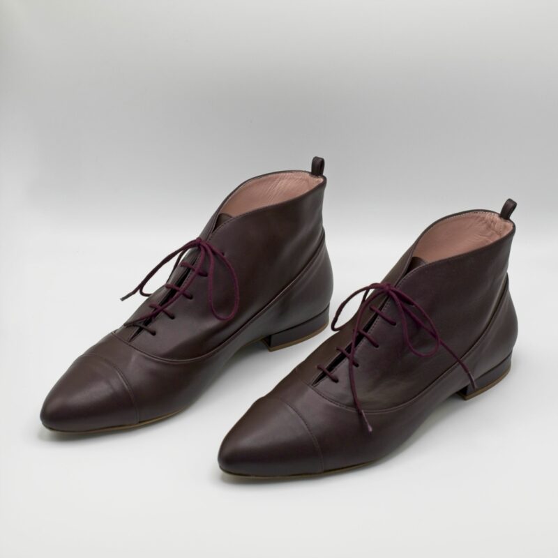 Botines de piel IVY BOOTS - BURGUNDY