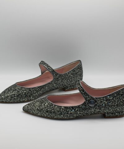 Merceditas AUDREY – Grey glitter de Bohemian Shoes