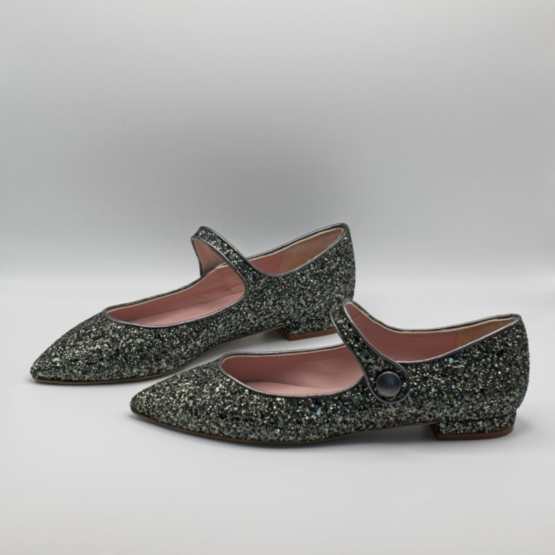 Merceditas AUDREY – Grey glitter de Bohemian Shoes