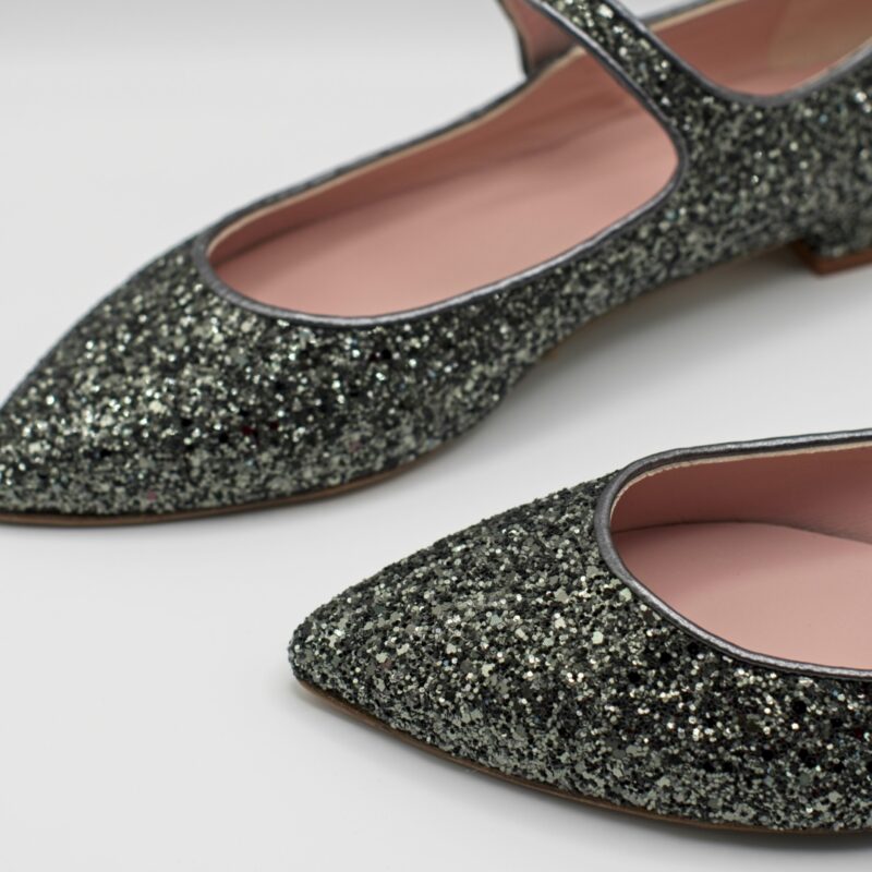 Merceditas AUDREY – Grey glitter de Bohemian Shoes