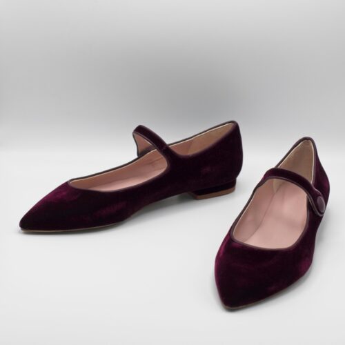 AUDREY Mule Shoes - Burgundy velvet