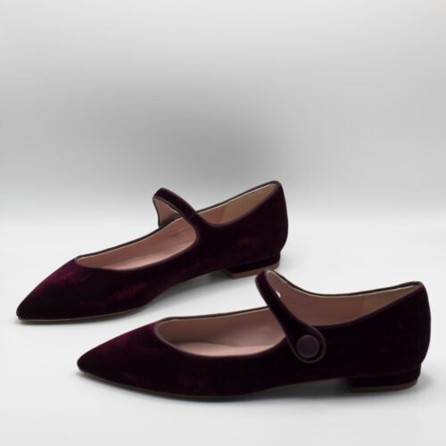 AUDREY Mule Shoes - Burgundy velvet