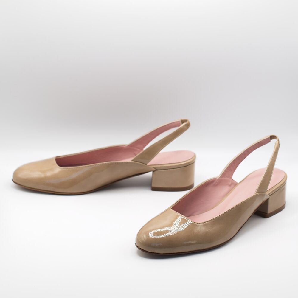 Bailarinas slingback CORALIE - Charol beige de Bohemian Shoes